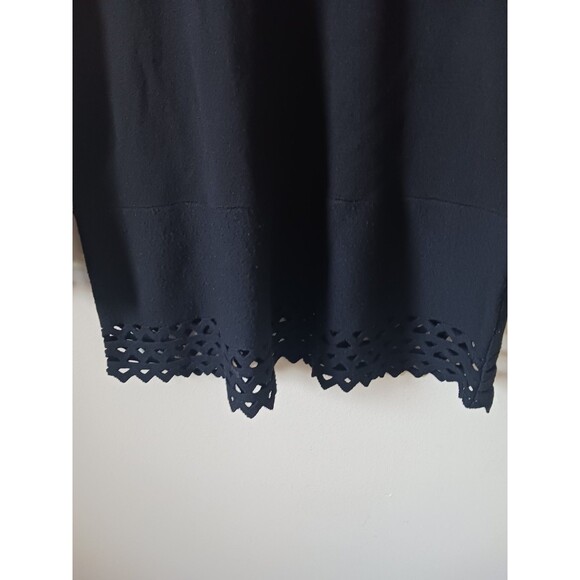 Talbots Womens Knit Tunic Black Hem‎ Top Lace Size XS - Picture 5 of 8